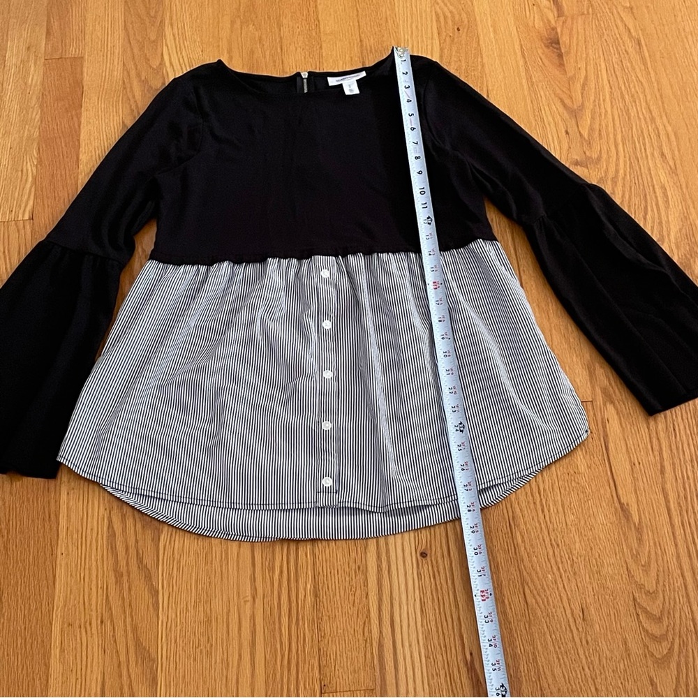 Motherhood Maternity Black and Black and White Striped Layer Long Sleeve Size M - Picture 5 of 16